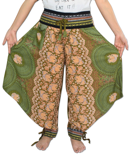 Yoga Sport Elastic Waist Pants Women Fitness High Waist Boho Bohemian Hippie