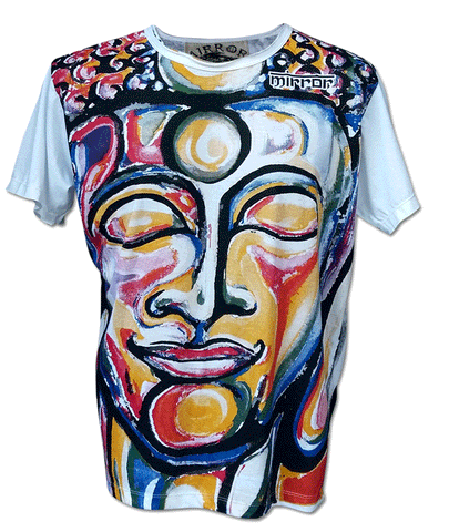 Mirror New T-Shirt Yoga Hippie Boho Men Hobo Buddha Cotton 100% White